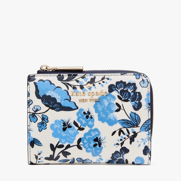 ♠️kate spade Madison Vase Floral Small L Zip Wallet, Blue Multi NWT - Picture 15 of 15
